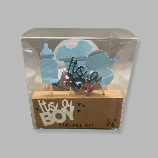 Load image into Gallery viewer, IT&amp;#39;S A BOY Cupcake Kit